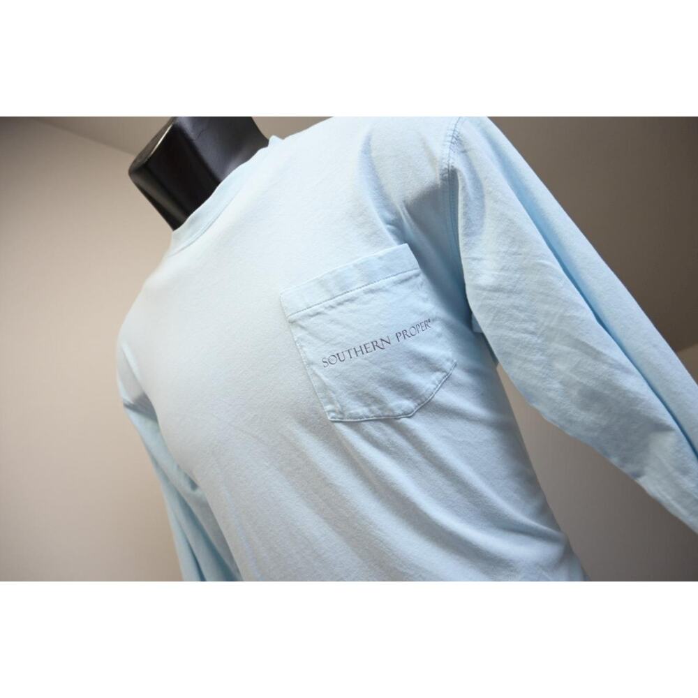 Southern Proper Front Pocket Performacne Tee Shirt Long Sleeve Mens Size Small